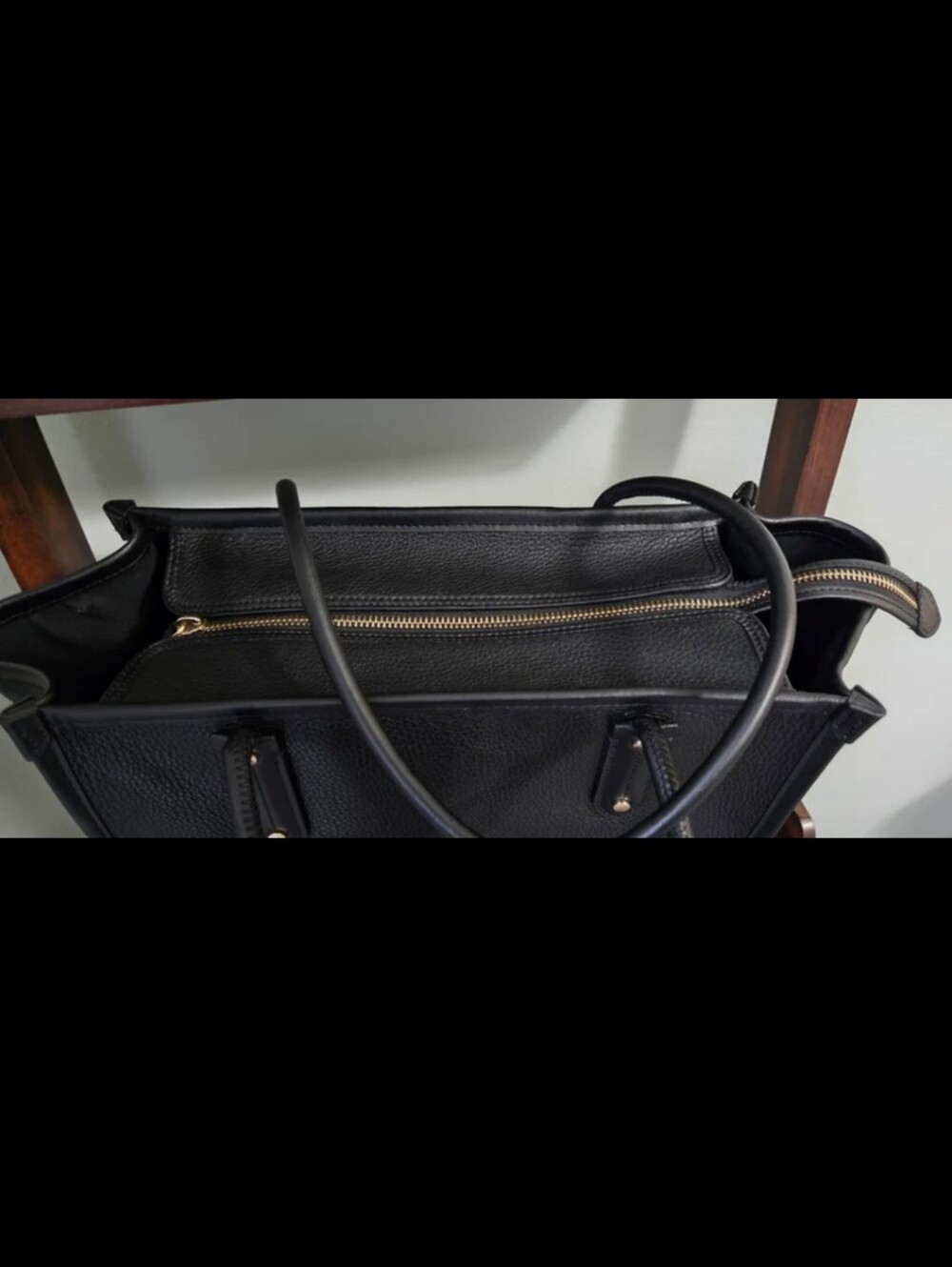 Kate Spade New York Black Leather Tote Large Shoulder Bag Logo RETAILS FOR $399 - Picture 7 of 11